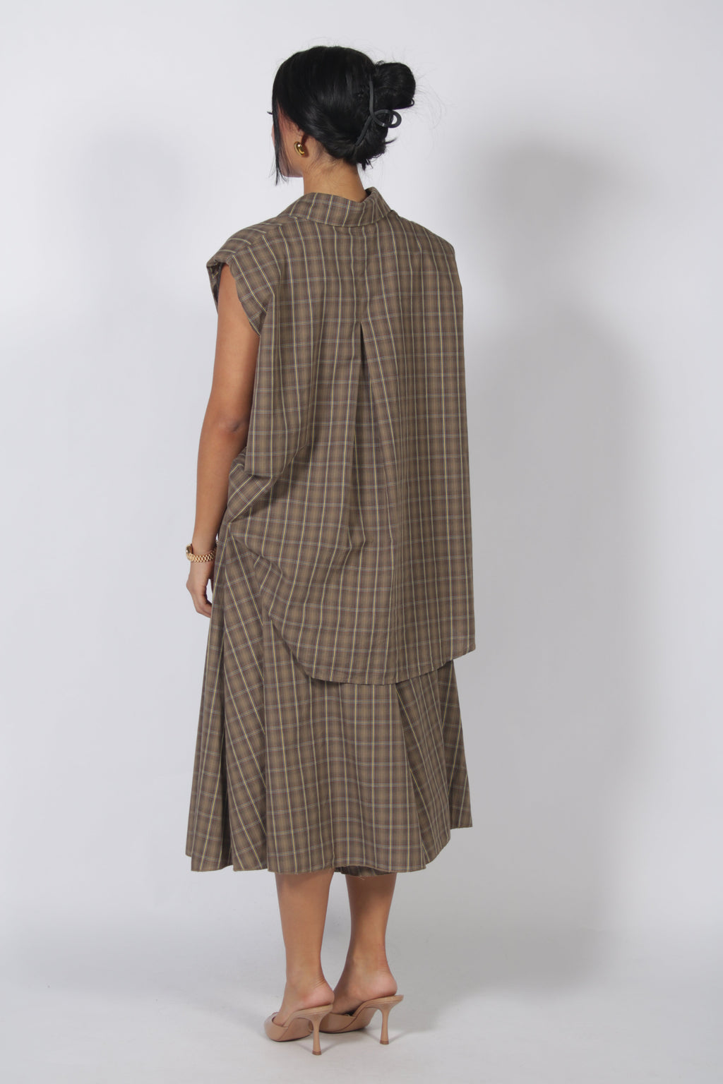 Flannel short set Coffee