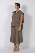 Flannel short set Coffee