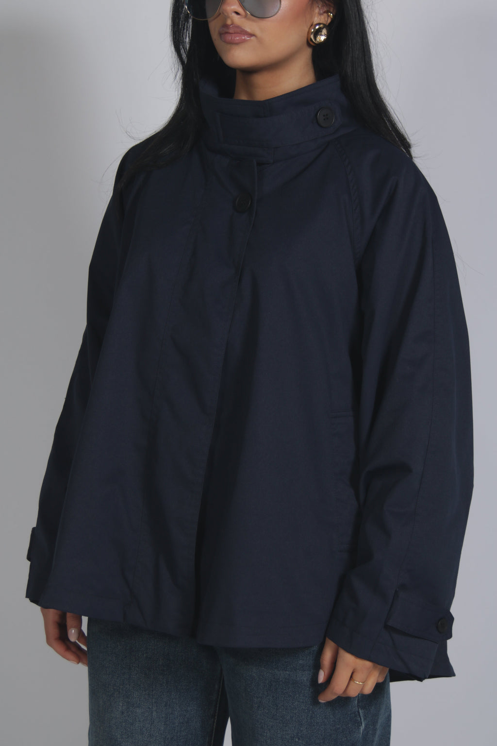 Short trench Navy