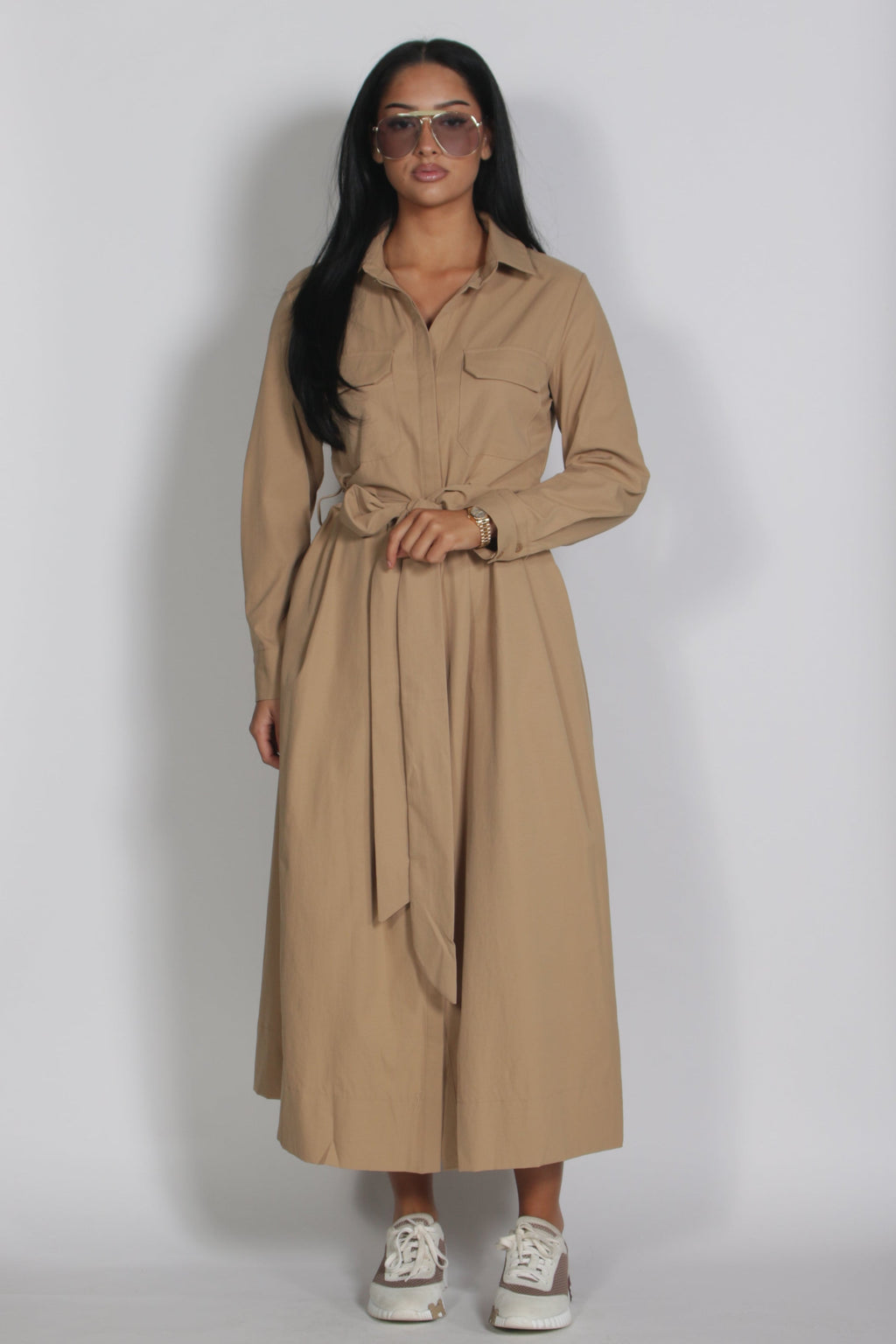 Lara longsleeve dress Camel