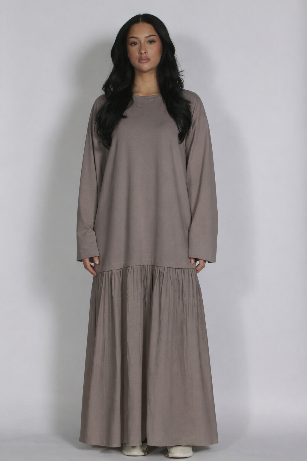Mika longsleeve dress Taupe