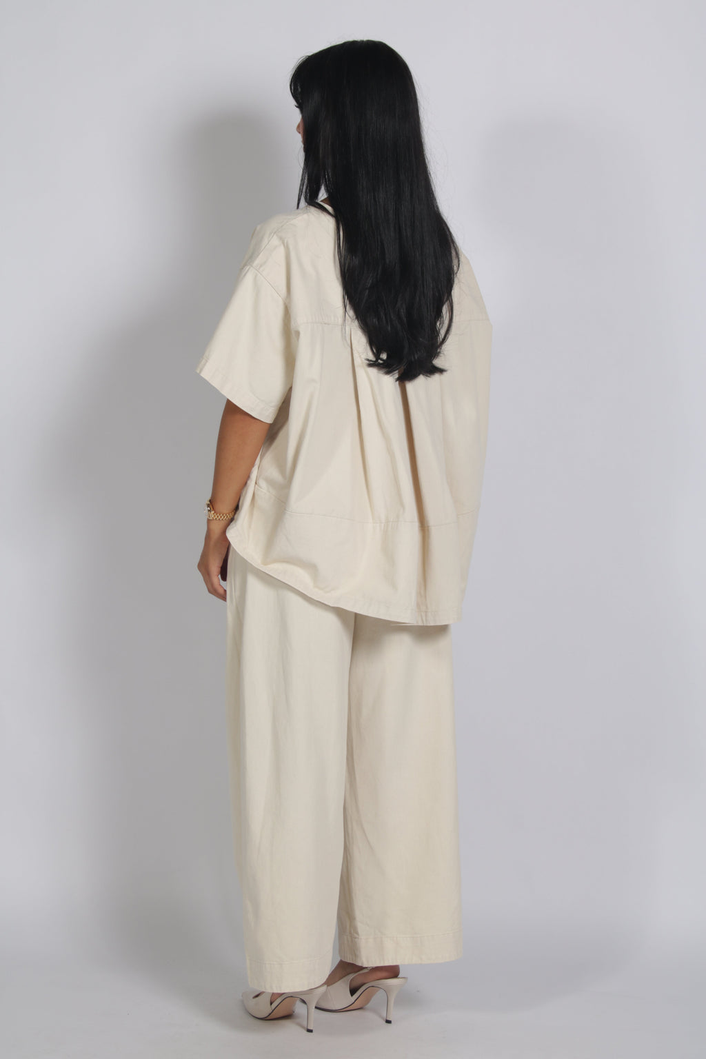 Jean set Cream