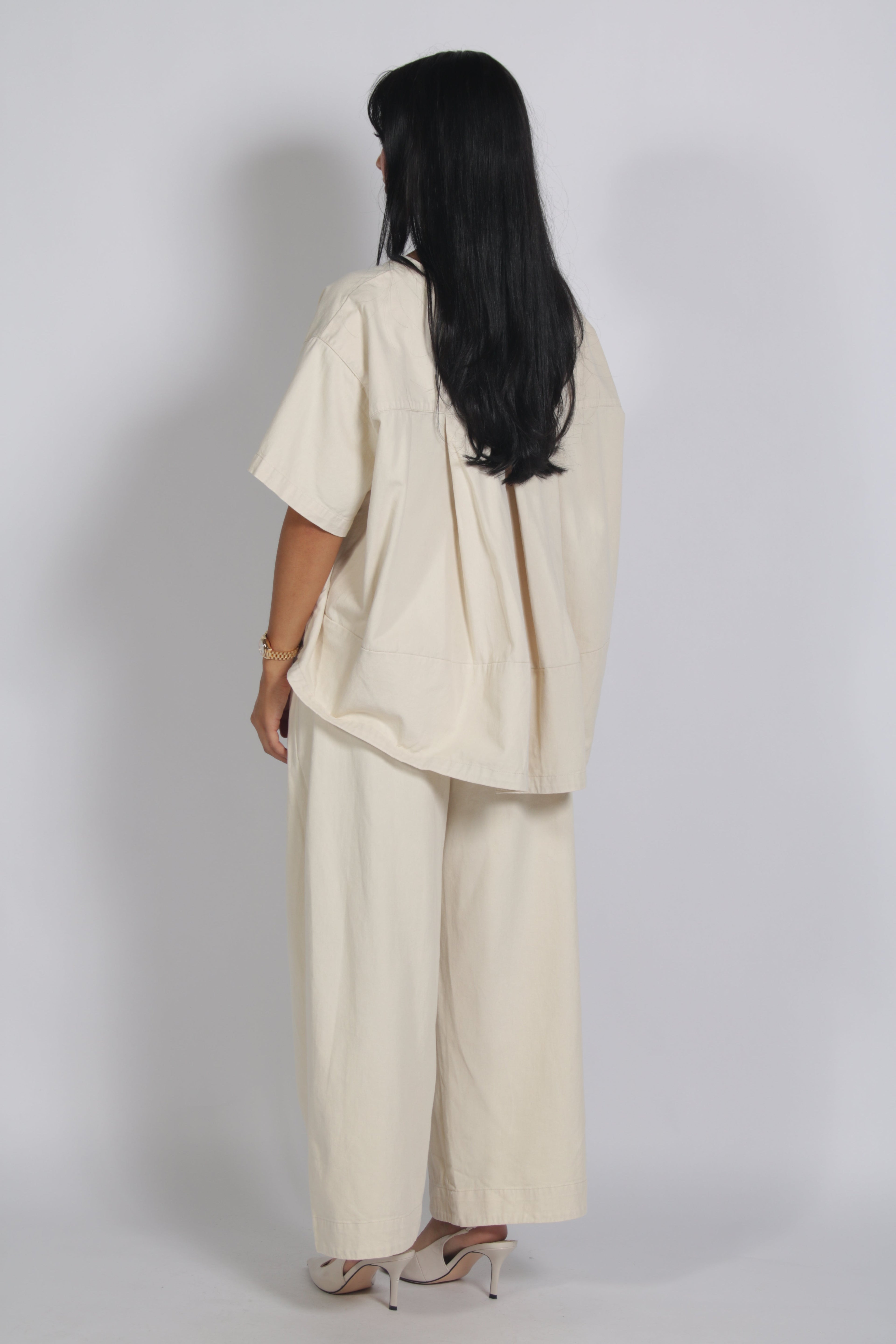 Jean set Cream