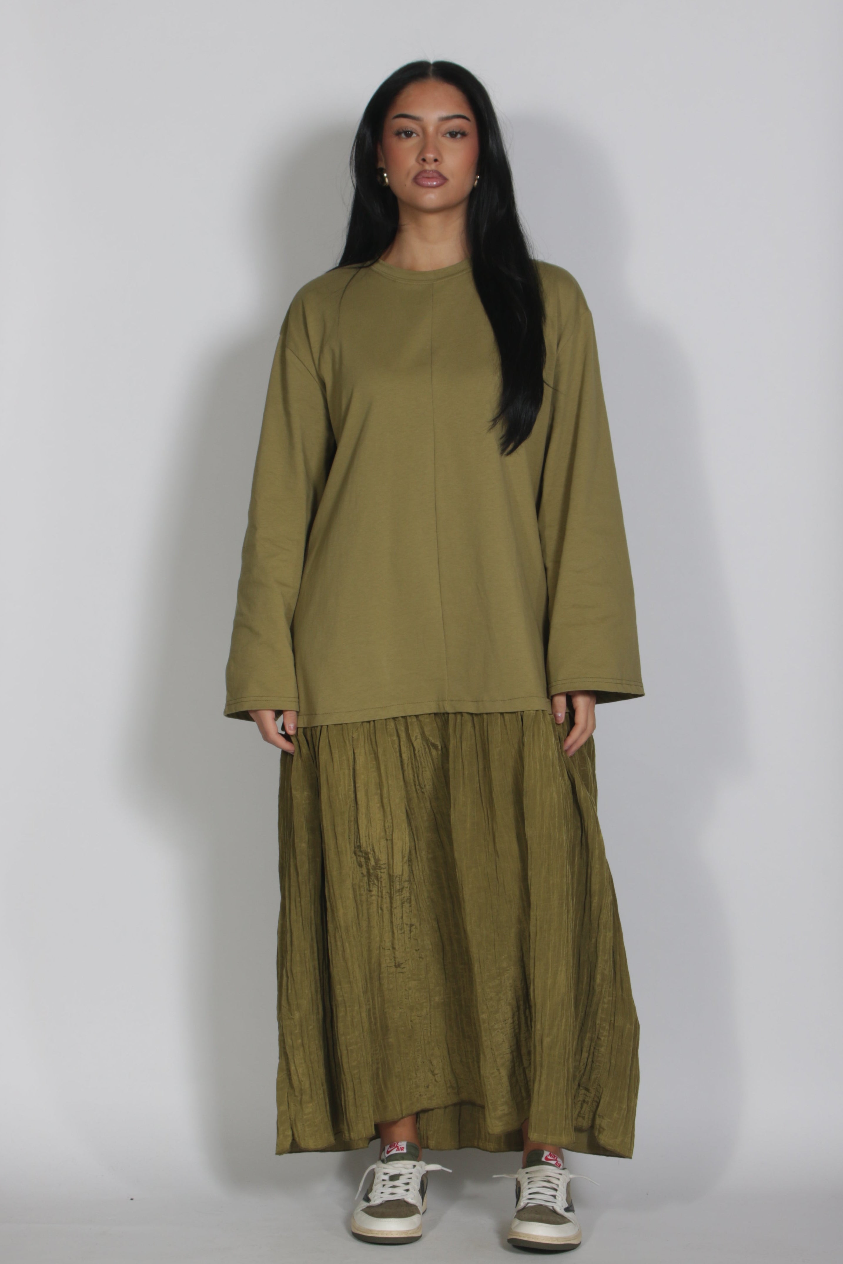 Mikki longsleeve dress Matcha green