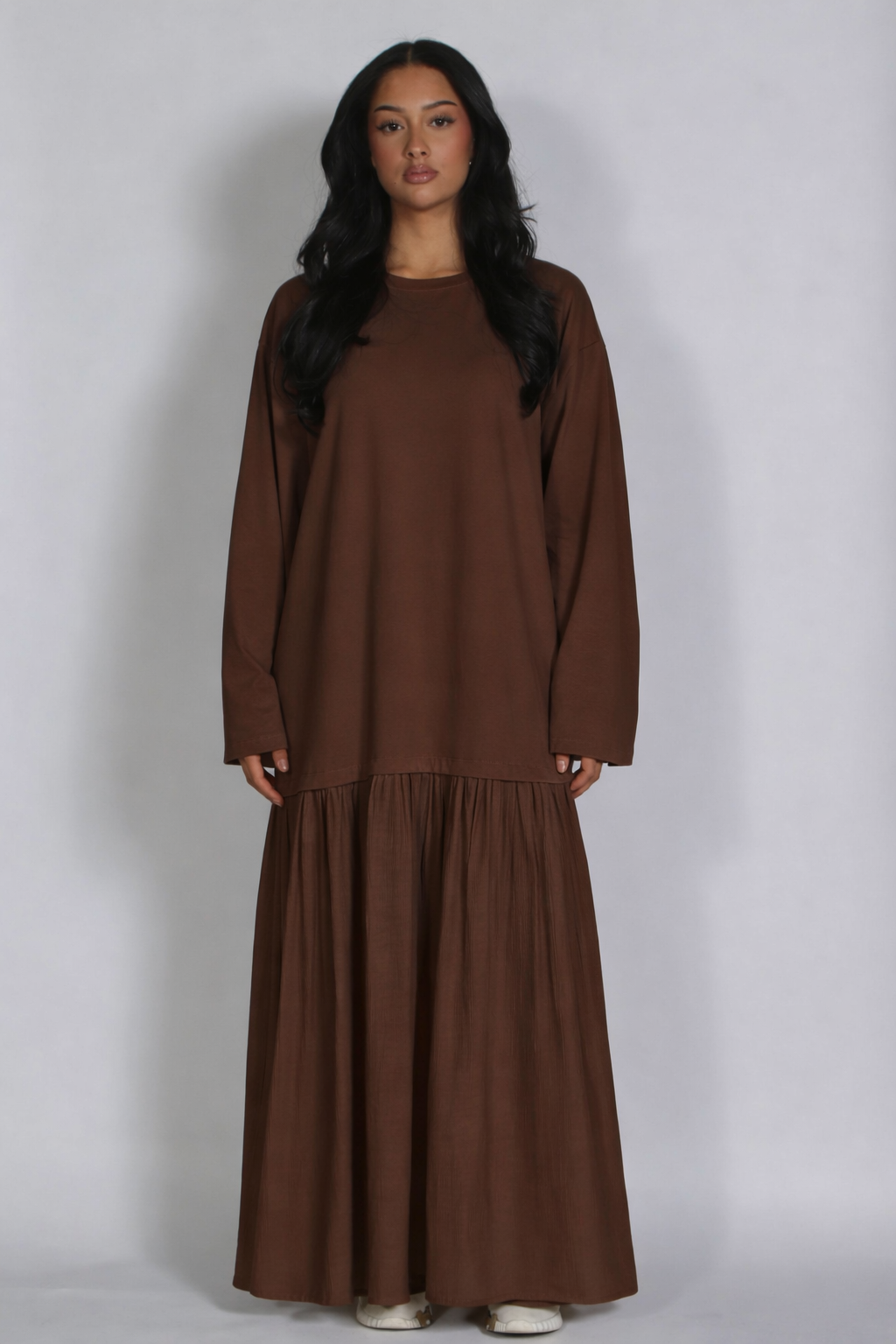 Mika longsleeve dress Choco