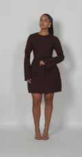 Longsleeve Silhouette dress Brown