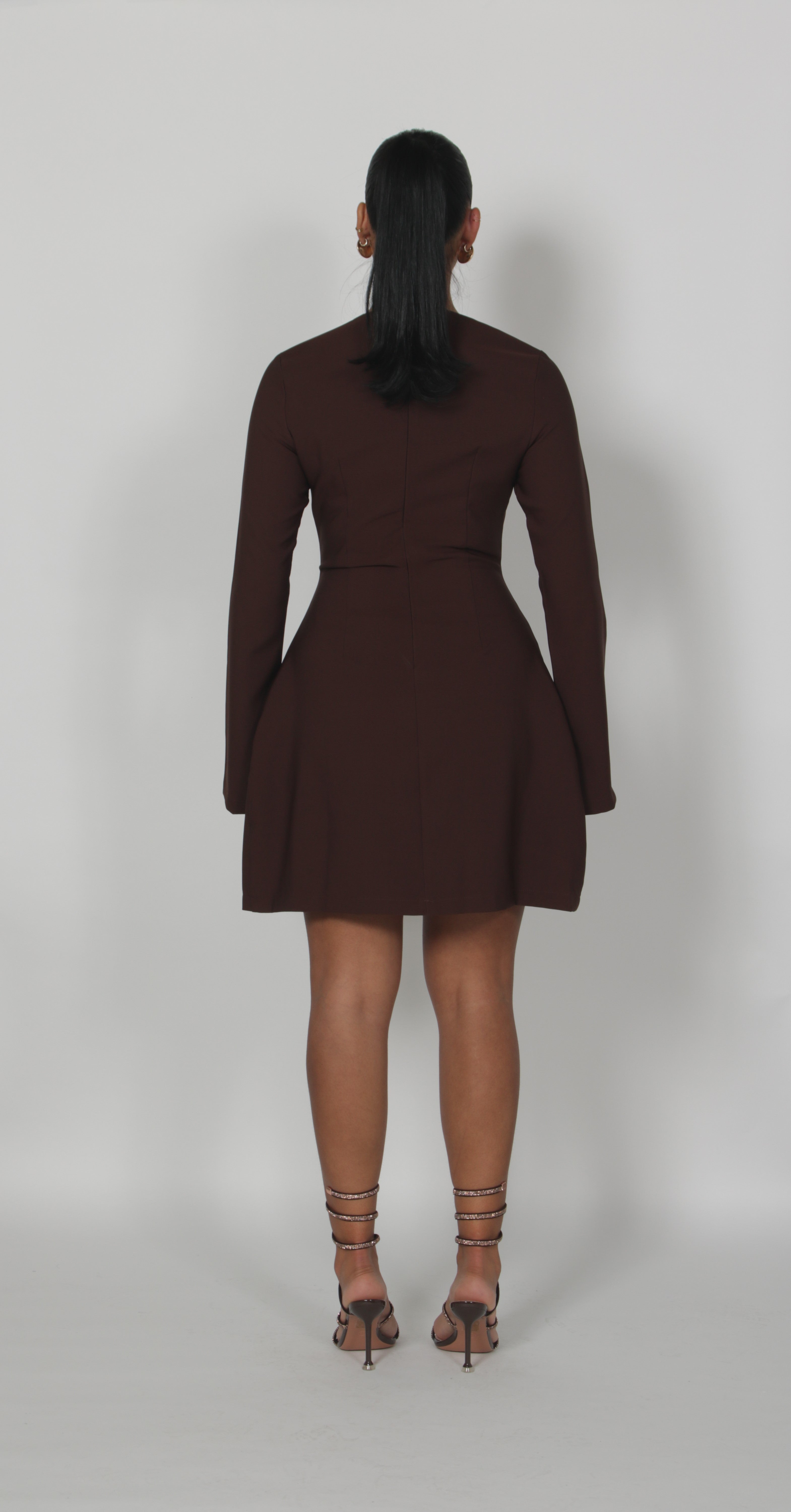 Longsleeve Silhouette dress Brown