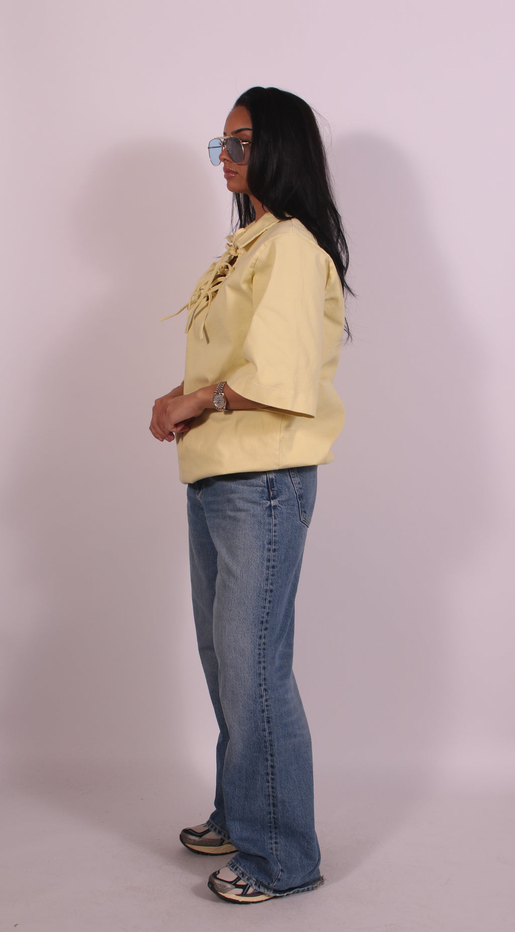 Jaimie oversized jeans shirt Yellow