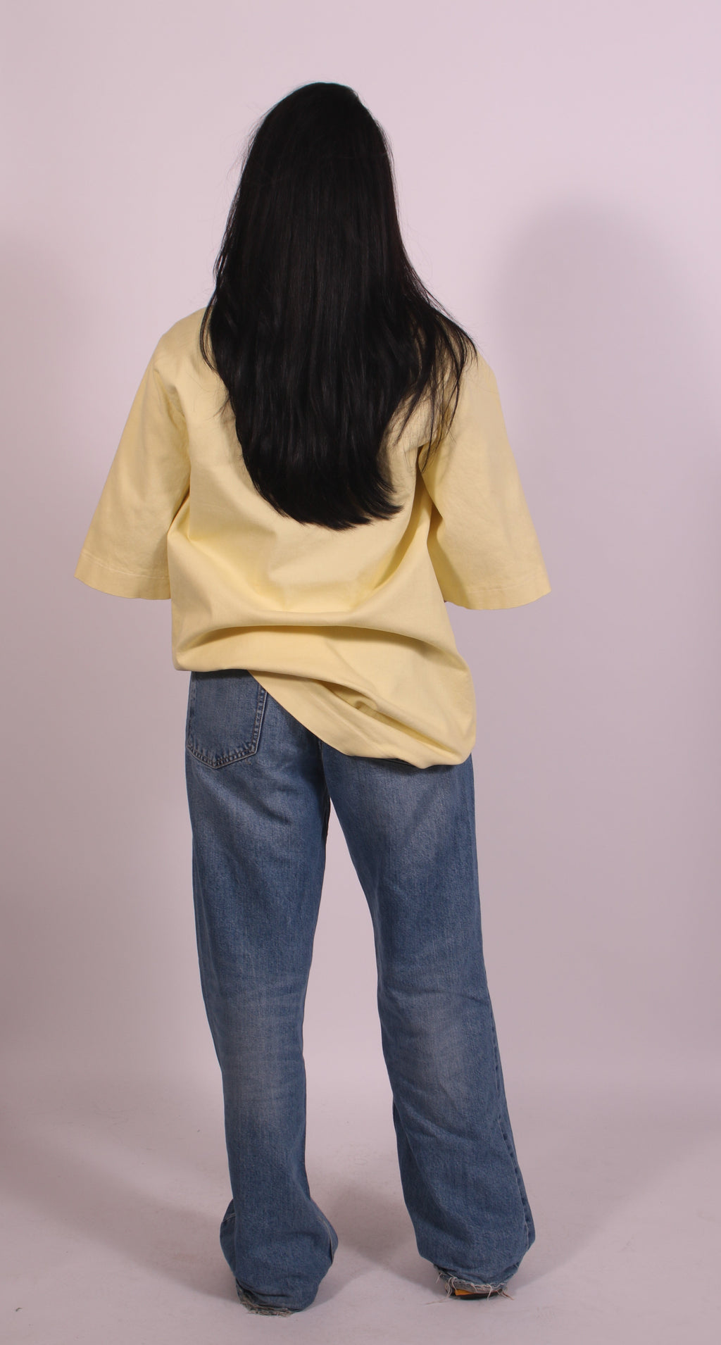 Jaimie oversized jeans shirt Yellow