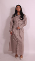 Snatched Blouse Dress Beige