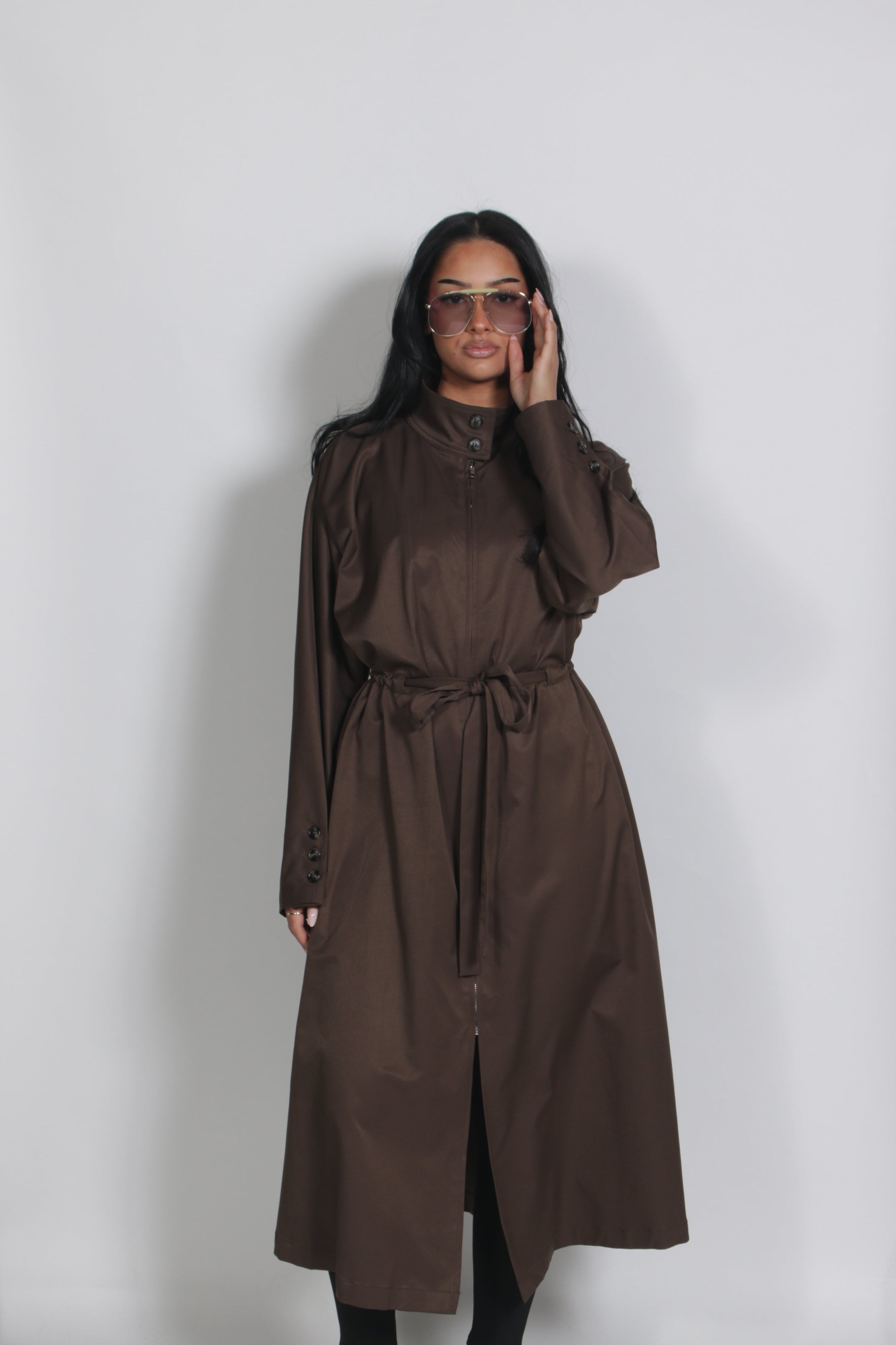 Zip up trenchcoat Olive