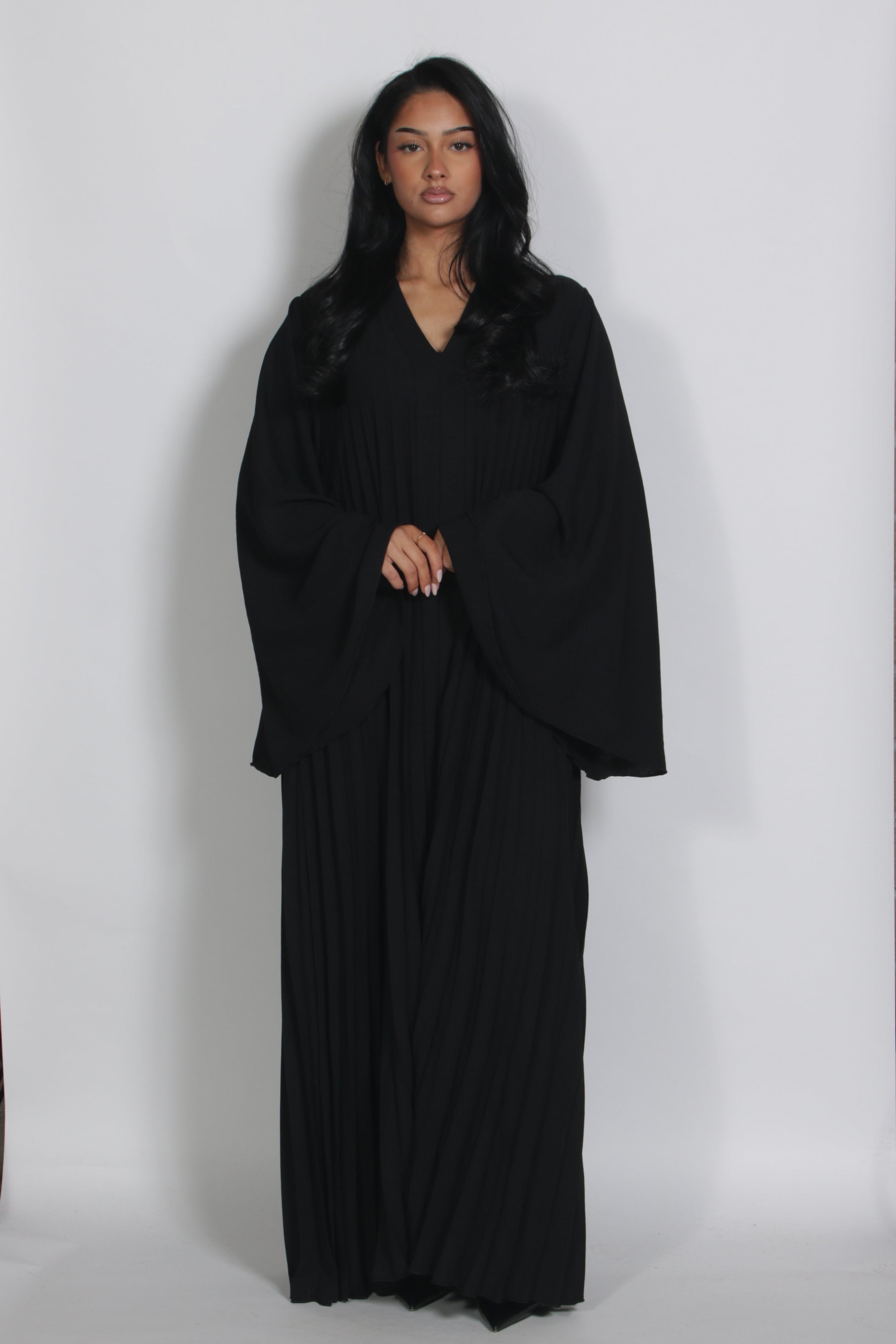 Plissé Dress Black