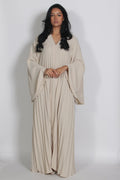 Plissé Dress Beige