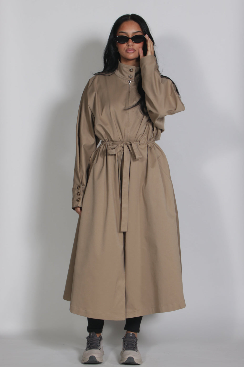 Zip up trenchcoat Beige